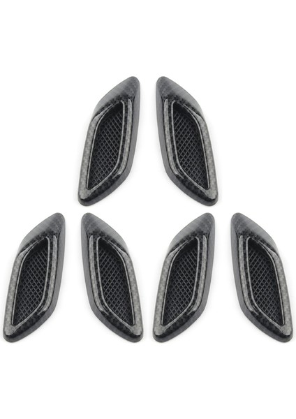 6pcs Karbon Fiber Araba Kaputu Çerçeve Dekoratif Çıkartmalar Çamurluk Hava Çıkışı Yan Işaret Evrensel Dekoratif Kapak (Yurt Dışından)