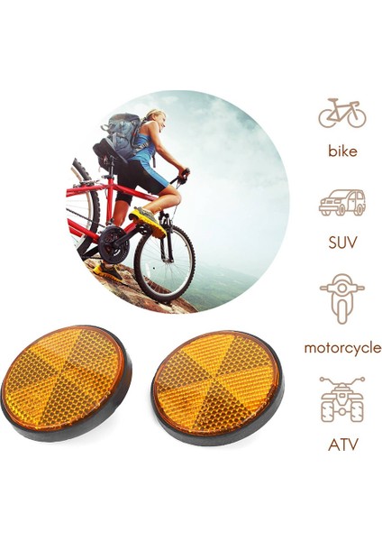 8pcs 2 Inç Yuvarlak Turuncu Reflektör Motosiklet Için Evrensel Atv Kir Bisiklet (Yurt Dışından) modelleri