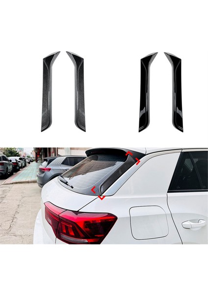 Araba Arka Pamuk Yan Spoiler Canards Vw T-Roc 2017-2024 Arka Ön Cam Yan Kanat Trim Sticker, A Için (Yurt Dışından) modelleri