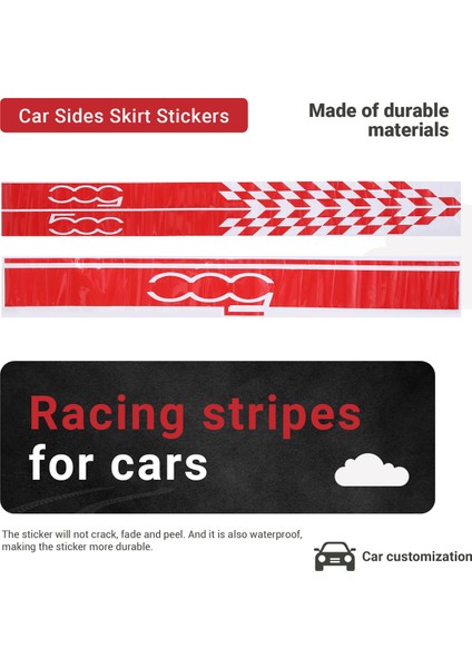 1 Set Araba Kaputu Kaput Çıkartmaları Vücut Kapı Yan Etek Çizgileri Fiat Için Çıkartma 500 Otomatik Dekorasyon Vinil Film Kırmızı (Yurt Dışından) fırsatları