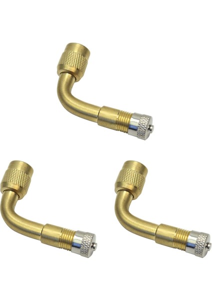3x Motosiklet Araç Lastik Valfi Uzatma Adaptörü - 90 Derece Eğrisi (Yurt Dışından)