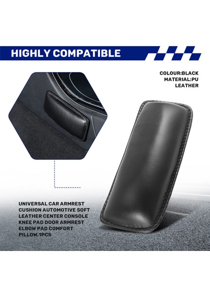 Evrensel Araba Kolçak Yastığı Yumuşak Deri Merkez Konsol Diz Yedi Kapısı Koltuk Dirsek Pedi Konfor Yastığı, 1 Pcs (Yurt Dışından) indirimleri