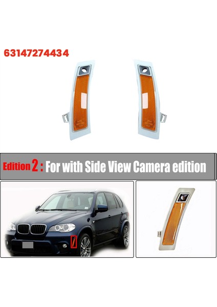 1paır Ön Tampon Reflektör Trim Lambası Seti 63147274434 Bmw X5 E70 2011-2013 Yan Marker Reflektör Işığı Delikli (Yurt Dışından) modelleri