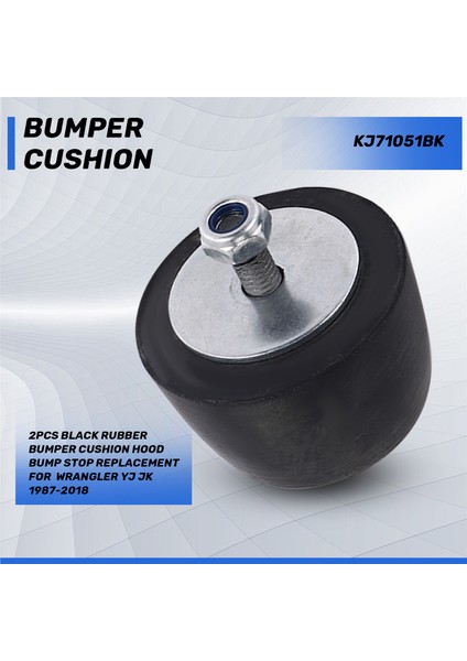 2pcs Siyah Kauçuk Tampon Yastık Hood Bump Durdurma Jeep Wrangler Yj Jk 1987-2018 (Yurt Dışından) fırsatları