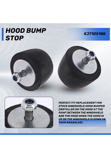 2pcs Siyah Kauçuk Tampon Yastık Hood Bump Durdurma Jeep Wrangler Yj Jk 1987-2018 (Yurt Dışından) indirimleri