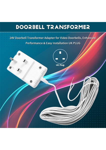 Video Kapı Zilleri, Geliştirilmiş Performans ve Kolay Kurulum Için 24V Kapı Zili Transformatör Adaptörü Ingiltere (Yurt Dışından) fırsatları