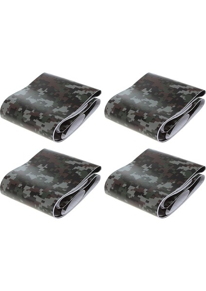 4 Rulo Camo Araba Sticker Karbon Fiber Motosiklet Pvc Vinil Ordu Sticker Camo Woodland Sticker Siyah Dijital Kamuflaj (Yurt Dışından)