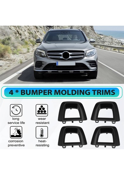 4pcs Siyah Ön Tampon Yan Spoiler Trim 2538856300 2538856400 2538856700 2538856800 Mercedes Için X253 C253 Glc 16-19 (Yurt Dışından) fırsatları