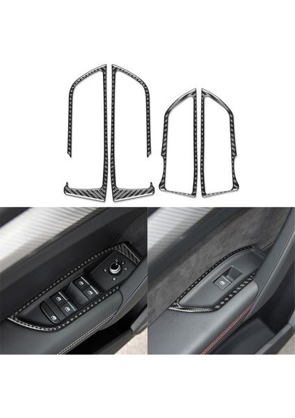 Audi Q5L Fy Sq5 2018-2024 Kapı Yanları Pencere Asansör Anahtarı Panel Kapak Iç Döşeme Çıkartması Için Gerçek Karbon Fiber (Yurt Dışından) fırsatları