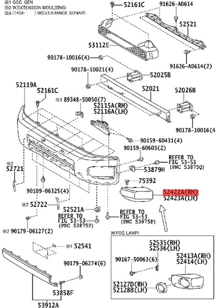 52422-35030 Toyota Fj Cruiser Için Sağ Ön Tampon Köşe Kapağı 2007-2014 Yan Uç Kapak Pad Koruyucu Kabuk 52422-35020 (Yurt Dışından) modelleri