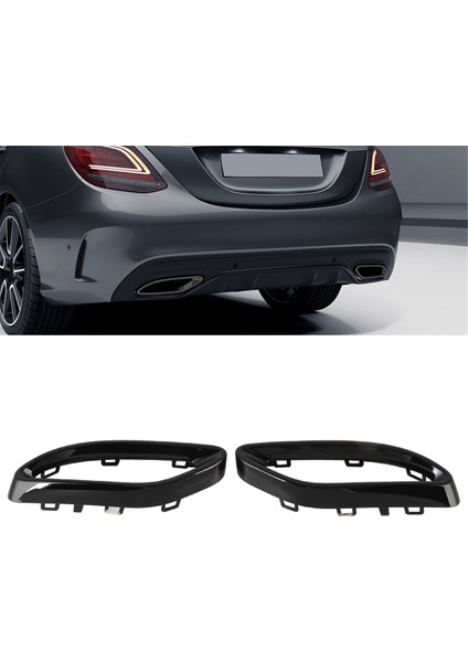 Mercedes-Benz C-Class W205 2013-2019 Için Araba Siyah Kuyruk Dekorasyon Çerçevesi Kuyruk Kuyruğu Dekorasyon Çerçevesi (Yurt Dışından) indirimleri