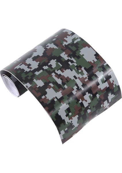 1 Rulo Camo Araba Sticker Karbon Fiber Motosiklet Pvc Vinil Ordu Sticker Camo Woodland Kamuflaj Etiketi Siyah Dijital Kamuflaj 152X10CM (Yurt Dışından)