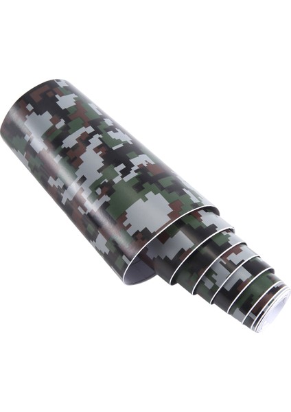 1 Rulo Camo Araba Sticker Karbon Fiber Motosiklet Pvc Vinil Ordu Sticker Camo Woodland Kamuflaj Etiketi Siyah Dijital Kamuflaj 152X10CM (Yurt Dışından) modelleri