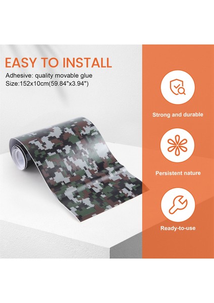 1 Rulo Camo Araba Sticker Karbon Fiber Motosiklet Pvc Vinil Ordu Sticker Camo Woodland Kamuflaj Etiketi Siyah Dijital Kamuflaj 152X10CM (Yurt Dışından) indirimleri