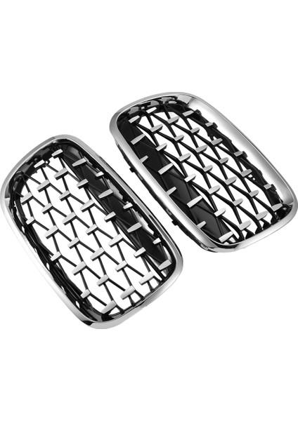 Bmw X5 E70 / X6 E71 2008-2013 Için Araba Gümüş Ön Orta Izgara Izgara Değiştirme (Yurt Dışından)