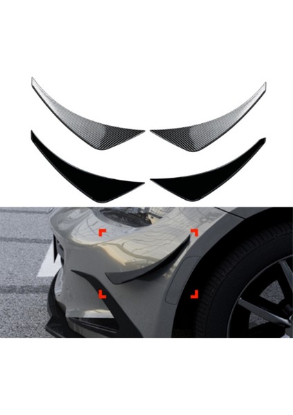 Araba Ön Tampon Yan Ayırıcı Spoiler Sis Lambası Yan Spoiler Trim Için Mazda Miata Mx-5 Nd 2016+ Parlak Siyah (Yurt Dışından) fiyatları