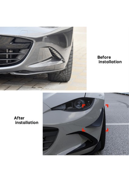 Araba Ön Tampon Yan Ayırıcı Spoiler Sis Lambası Yan Spoiler Trim Için Mazda Miata Mx-5 Nd 2016+ Parlak Siyah (Yurt Dışından) modelleri