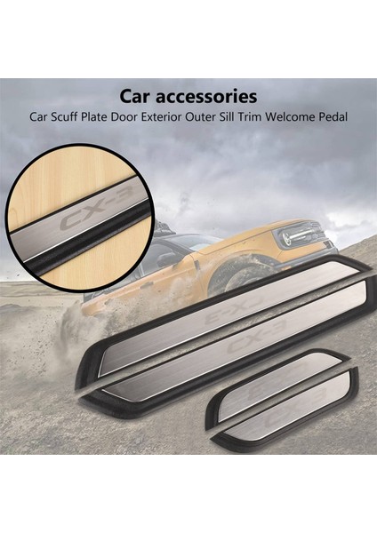 Mazda Cx-3 Cx3 Için 2017 2018 Araba Scuff Plaka Kapısı Dış Dış Dış Döşeme Trim Hoş Geldiniz (Yurt Dışından) fiyatları