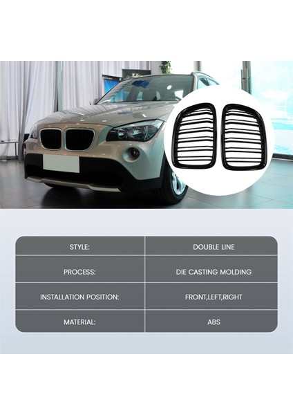 Parlak Siyah Ön Tampon Çift Çabuk Ön Böbrek Grill Grille For-Bmw X1 Serisi E84 Sdrıve Xdrıve 2009-2015 (Yurt Dışından) fiyatları