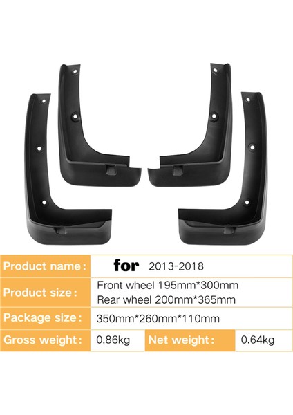 Hyundai Santa Fe Lx IX45 2013 - 2018 Çamur Fleps Splash Gardiyanlar Çamur Flep Mudguards Stil (Yurt Dışından) fırsatları