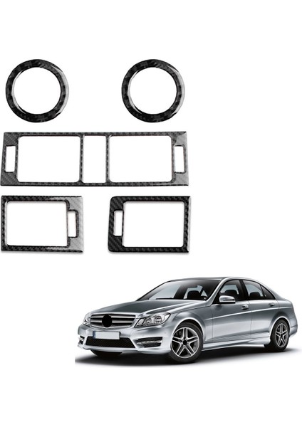 10PCS Karbon Fiber Iç Merkez Konsol Konsolu Gösterge Tablosu Hava Havalandırma Outlet Benz C-Serisi W204 2007-2013 (Yurt Dışından) fiyatları