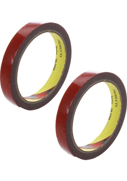 2x 3m Güçlü Kalıcı Çift Taraflı Süper Yapışkan Köpük Bant Rulosu Araç Araba, Kırmızı 15MM x 3m (Yurt Dışından)