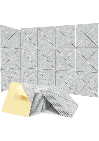 Kendi Kendine Yapışkanlı 12 Pack Akustik Paneller, 12X12X0.4INCH Ses Geçirmez Köpük Panelleri, Duvarlar Için Ses Emici Karo Gri (Yurt Dışından)