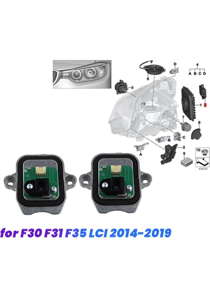 2pcs 63117419615 Bmw Için Küçük LED Modül Işık Kaynağı F30 F31 F31 F35 Lcı 2014-2019 Angel Eye Drl Çalışma Işık Modülü (Yurt Dışından) modelleri