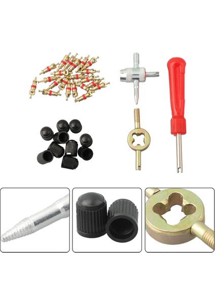 Araba Bisiklet Oluklu Tutmalı Lastik Valfi Kök Çekirdek Çekirdek Çekirdek Tornavida Lastik Onarım Takım Kiti Otomatik Motosiklet (Yurt Dışından) fiyatları