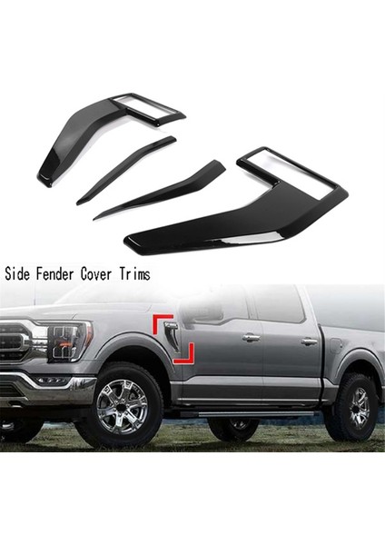 Araba Tarafı Çamurluk Kapağı Trimler Ford F150 F-150 2021 2022 2023 Siyah Için Dekoratif Çıkartmalar (Yurt Dışından) fiyatları