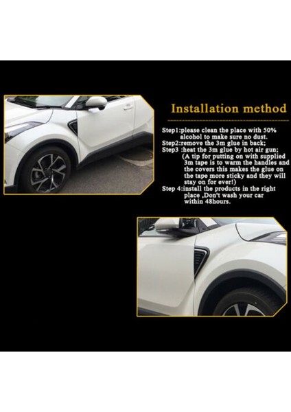 2pcs Araba Yan Kanat Hava Akışı Çamurluk Izgara Toyota Için Grill Emme Havalandırma Döşeme Chr C-Hr 2016-2018 (Yurt Dışından) modelleri