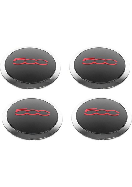 4x 133MM Fiat Için Hubcap 500 Tekerlekler Merkez Hub Kapakları 68078419AC 68078421AC Toz Kapak 51884863 Kırmızı (Yurt Dışından)