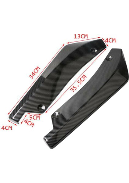 4 x Araç Karbon Fiber Arka Tampon Dudak Difüzör Ayırtıcı Koruyucu (Yurt Dışından)