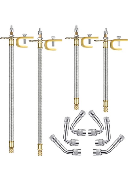 10 Adet Paslanmaz Çelik Valf Gövdesi Uzatma, 4 Adet Çift Lastik Valf Uzantısı 6 Adet Valf Genişletici Adaptörü (Yurt Dışından)