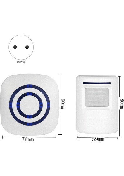 Kablosuz Kapı Zili Pır Kızılötesi Sensör Hareket Dedektörü Giriş Kapısı Zil Alarmı Alıcı ve Verici Ab Fişi (Yurt Dışından) fiyatları