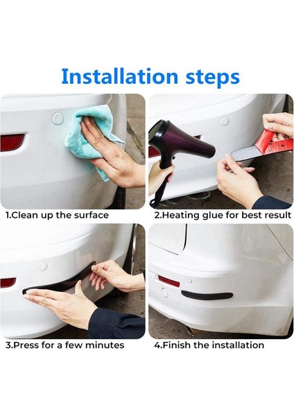 Araba Tampon Koruyucu Kauçuk Şeritler, Karbon Fiber Ön ve Arka Yan Tampon Koruma Koruma Kapağı Suv Mpv Kamyonet, 2 Adet (Yurt Dışından)