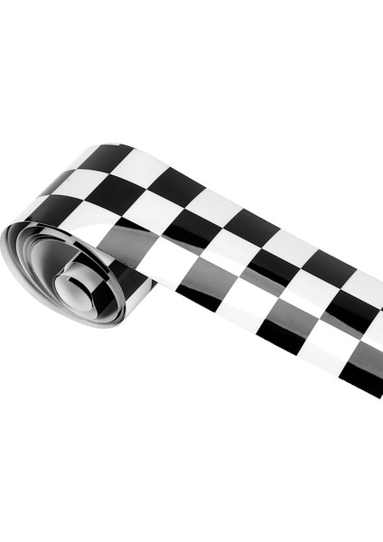 3 Inç Siyah/beyaz Damalı Çıkartlı Teyp Araba Motosiklet Bisiklet Tank Sticker (Yurt Dışından) fiyatları