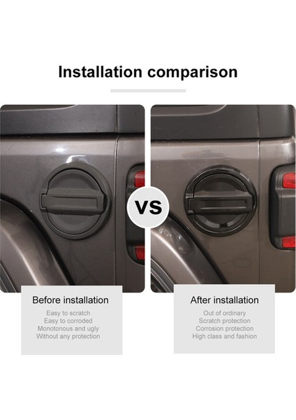 Jeep Wrangler Için Jl 2018-2023 Araba Kapı Yakıt Dolgu Tank Gaz Kapağı Tank Kapak Dış Dış Aksesuarlar Abs Siyah (Yurt Dışından) indirimleri