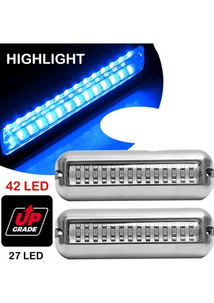 4pcs 42LED Tekne Drenaj Işık Tekne Transom Açık Mavi Sualtı Donan Deniz Işığı (Yurt Dışından) fırsatları