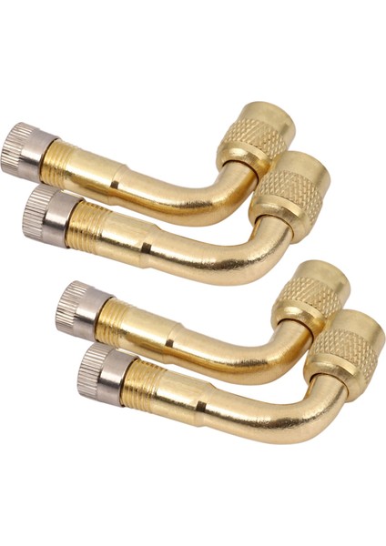 4 Adet Vana Uzatma Valfi Lastik Pirinç 90 Derece Kamyon Arabası Motosikleti Için Evrensel (Yurt Dışından)