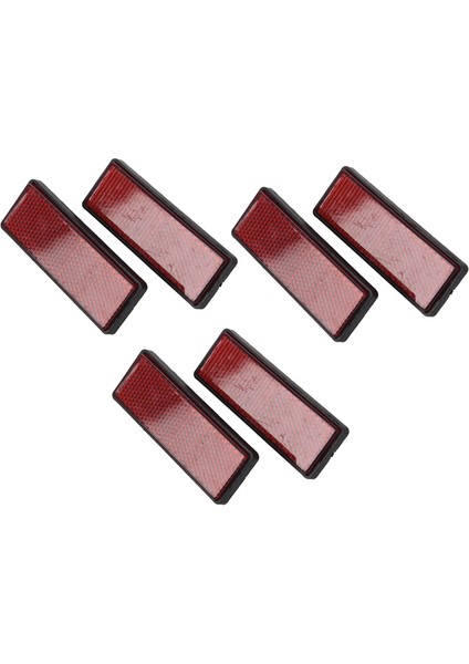 6x Dikdörtgen Kırmızı Reflektörler Motosikletler Için Evrensel Atv Bisikletleri Kir Bisikletler (Yurt Dışından)