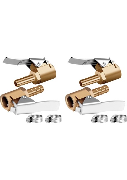 1/4inch Pirinç Lastik Şişirme Kilidi Hava Chuck, Mini Hava Kompresör Lastik Şişman Chuck Hortum Hortum Onarım-4 Pack Için (Yurt Dışından)