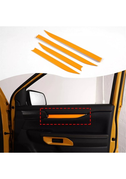 Ford Ranger Için 2023 2024 Araba Iç Kapı Panel Şerit Trim Kapak Iç Aksesuarlar Turuncu (Yurt Dışından) fırsatları