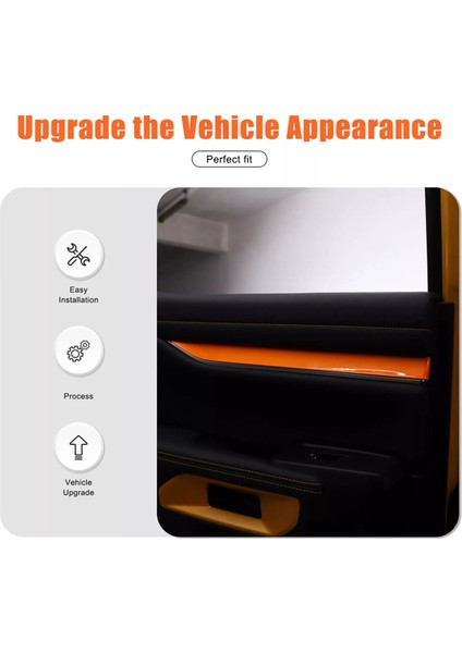 Ford Ranger Için 2023 2024 Araba Iç Kapı Panel Şerit Trim Kapak Iç Aksesuarlar Turuncu (Yurt Dışından) indirimleri