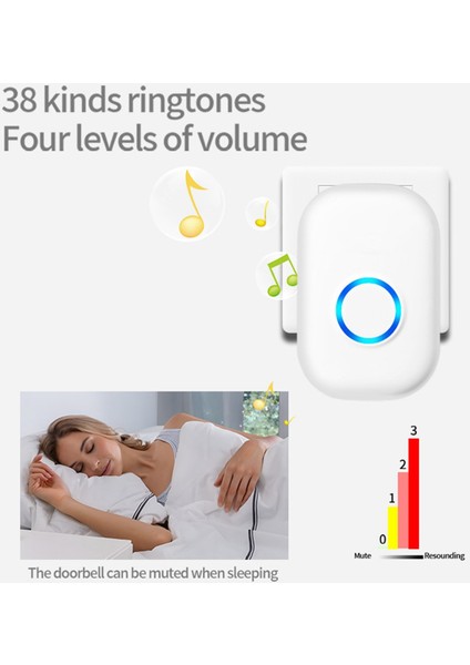 Ab Kablosuz Kapı Zili Su Geçirmez Akıllı Kapı Zili Ev Kapısı Bell Akıllı 4 Seviyeli Hacim Kontrolü 38 Şarkılar Kapı Zili (Yurt Dışından) fırsatları