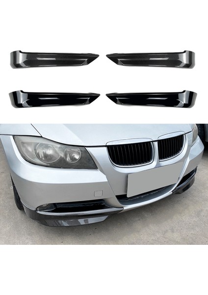 Bmw 3 Serisi E90 E91 Pre 320I 330I 2005-2008 Ön Tampon Dudak Açısı Difüzör Splitter Spoiler Koruyucu Parlak Siyah (Yurt Dışından) modelleri