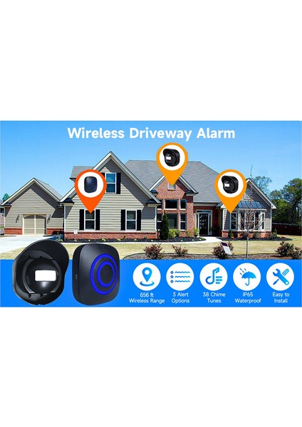 Gate Giriş Ziyaretçi Kapı Zili Zil Uyarısı Alarm AC110-240V Kablosuz Hareket Sensörü Kapı Zili Chime (A) Abd Fiş (Yurt Dışından) indirimleri