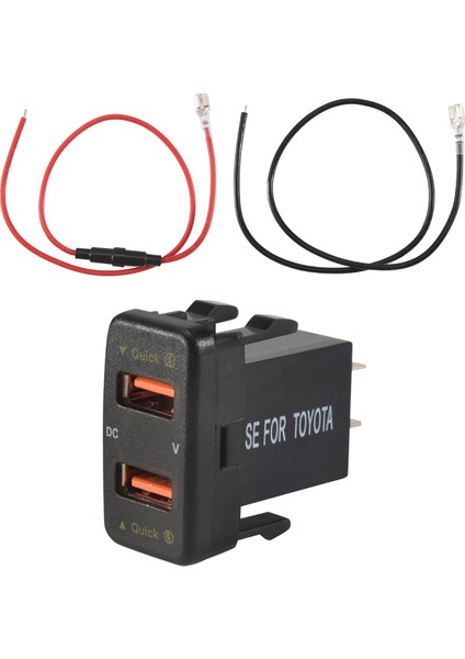 36W Hızlı Araba Şarj Cihazı Qc3.0 Mavi Voltajlı Çift USB Fast Charger Toyota 40X22MM Için Şarj Cihazı Şarj Cihazı (Yurt Dışından) fiyatları
