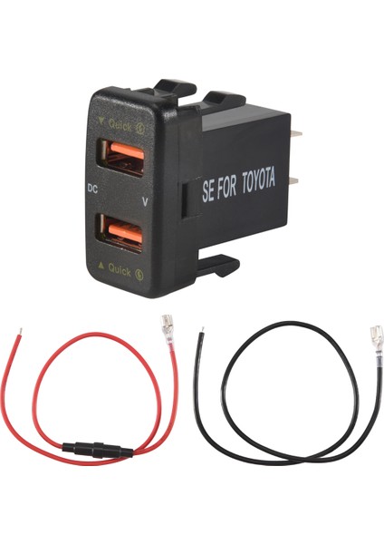 36W Hızlı Araba Şarj Cihazı Qc3.0 Mavi Voltajlı Çift USB Fast Charger Toyota 40X22MM Için Şarj Cihazı Şarj Cihazı (Yurt Dışından) modelleri