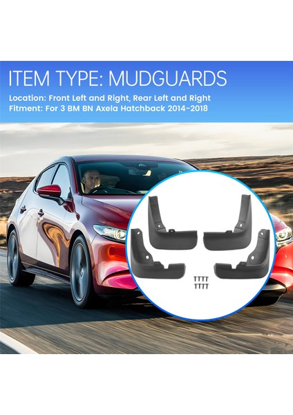 4pcs Mazda 3 Bm Bn Axela Hatchback 2014-2018 Çamurluk Çamur Guard Flep Splash Flaps Accessories (Yurt Dışından) fırsatları